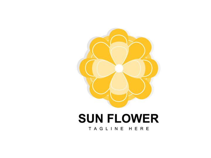 Sunflower Logo Design, Ornamental Plant Garden Plant Icon Vector, Company Product Brand