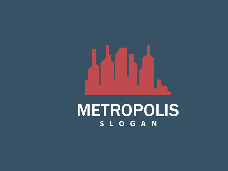 Cityscape Logo, Metropolis Skyline Design, City Building Vector, Icon Symbol Illustration