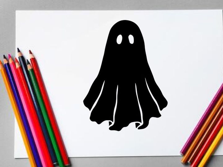 Cute Halloween ghost illustration with friendly expression