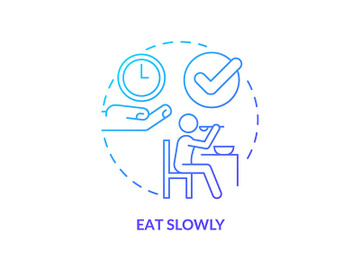 Eat slowly blue gradient concept icon preview picture
