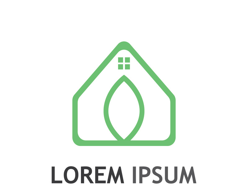 Natural green leaf logo.