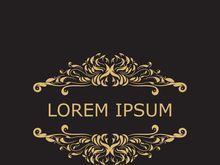 Gold luxury floral vintage monogram decorative logo template