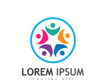 People social community logo design with creative idea