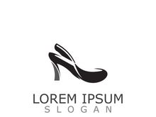 Women shoes logo design High heel fashion icon template vector for business store