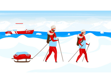 Expedition flat vector illustration preview picture