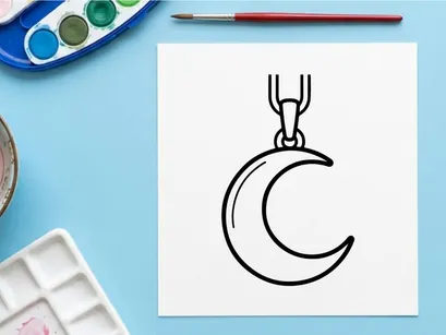 Pendiente minimalista de símbolo de copyright en cadena de plata. Icono de propiedad intelectual simple en blanco y negro para profesionales legales.