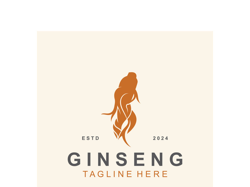 Ginseng logo herbal plant for medicine natural herbal design illustration idea
