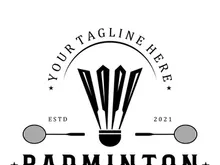 Modern Badminton logo design with Dynamic Shuttlecock and Racket, for championship, sport, sports shop, badminton school, business, company, tournament