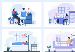 14 Doctor Checking a Patient Medical Treatment Vector Illustration