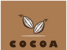 cocoa logo,cocoa bean,cocoa tree,cocoa branches and leaves,chocolate mix on white background,vintage,modern,simple,minimalist icon illustration template design vector