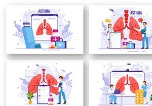 12 Asthma Disease Vector Illustration