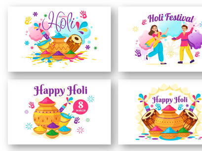 13 Happy Holi Festival Illustration