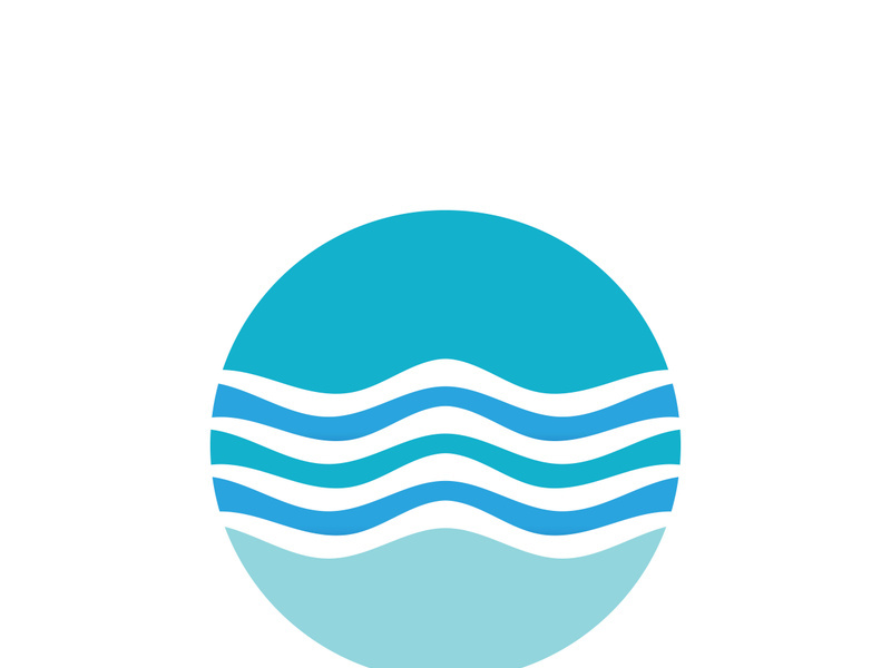 Water wave icon vector template logo
