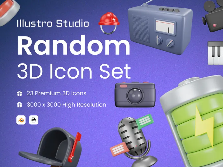 Random 3D icons