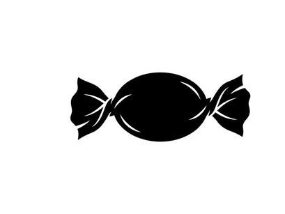 Silhouette of Wrapped Candy for Confectionery or Snack Advertising