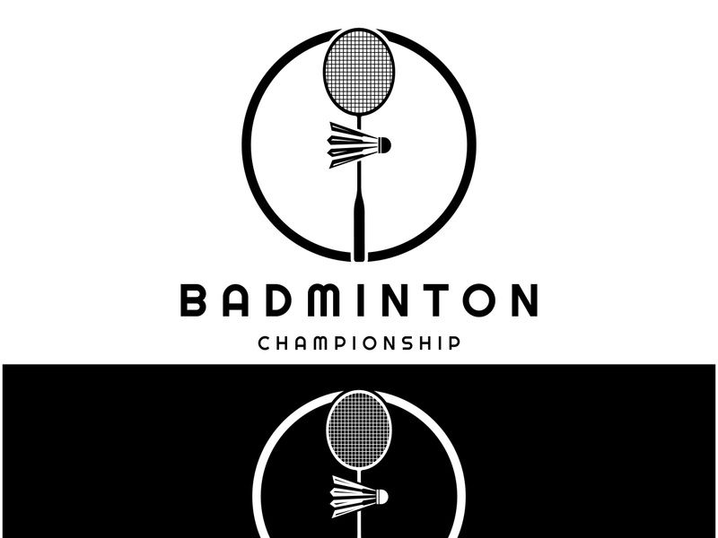 Modern Badminton logo design with Dynamic Shuttlecock and Racket, for championship, sport, sports shop, badminton school, business, company, tournament