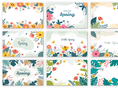 32 Spring Time Landscape Background illustration
