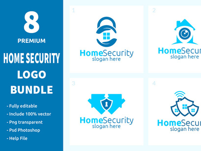 8 Home Security Logo Bundle