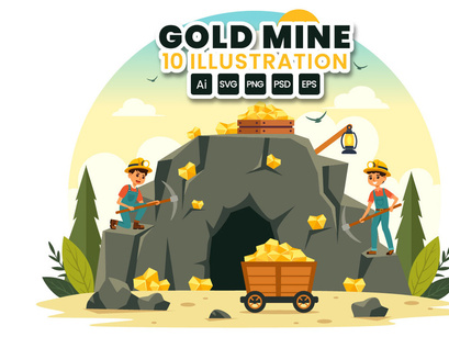 10 Gold Mine Illustration