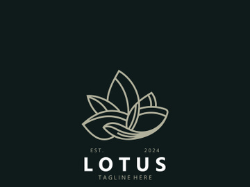 Lotus flower minimalist design, elegance Lotus flower logo template preview picture
