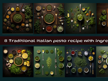 Traditional Italian pesto recipe with ingredients preview picture