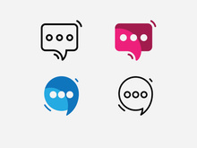 Bubble chat logo design template
