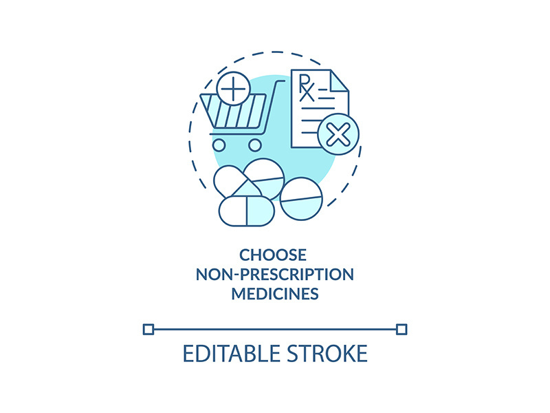 Choose non prescription medicines concept icon