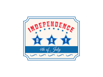 Independence Day retro flat color vector badge preview picture