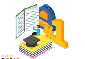 Set of Isometric Back to School illustration v2