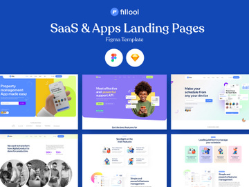 Fillool - SaaS & Apps landing pages Figma Template preview picture
