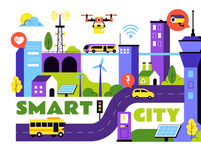 10 Smart City Infrastructure Illustration
