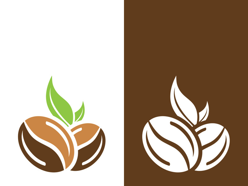 Coffee bean icon vector illustration template