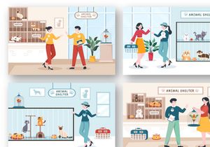 15 Animal Shelter Cartoon Illustration