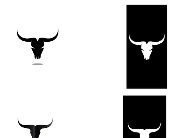 Retro vintage bull head horns logo. preview picture