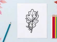 Stylized leaf illustration for eco-friendly branding. Artistic botanical design for nature-themed projects.