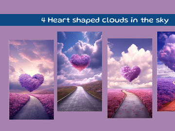 Heart shaped clouds in the sky preview picture