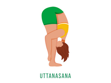 Uttanasana flat vector illustration preview picture