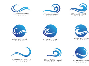 Blue Wave Water logo element vector preview picture