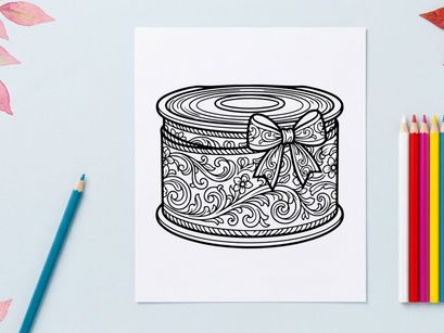 Caixa elegante para bolo de casamento com design floral ornamentado. Embalagem de presente de luxo para chá de cozinha ou comemoração de aniversário.