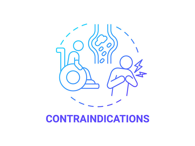 Contraindications blue gradient concept icon
