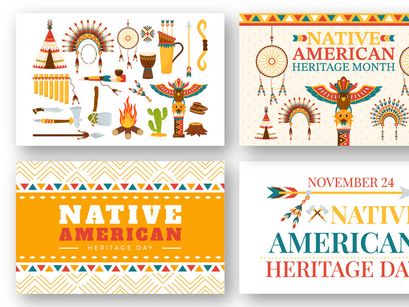12 Native American Heritage Month Day Illustration