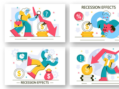 10 Economic Recession Effects Illustration
