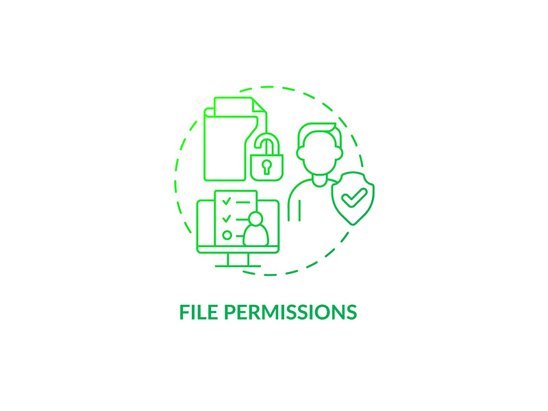 File permissions green gradient concept icon