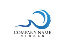 water wave logo design template