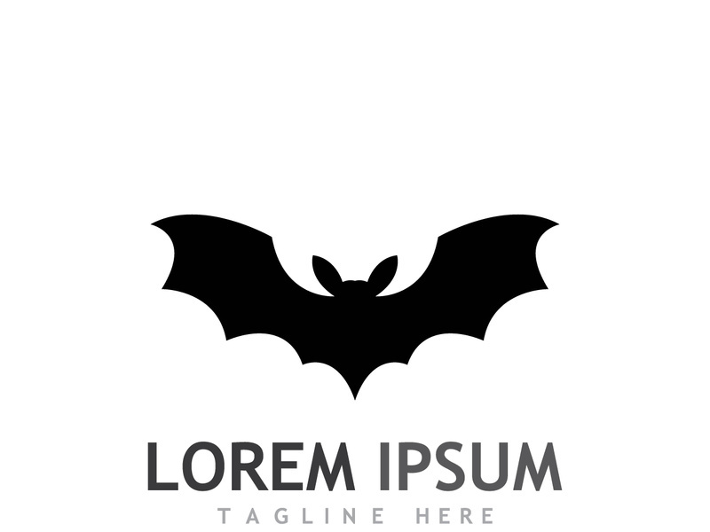 creative night bat silhouette logo.