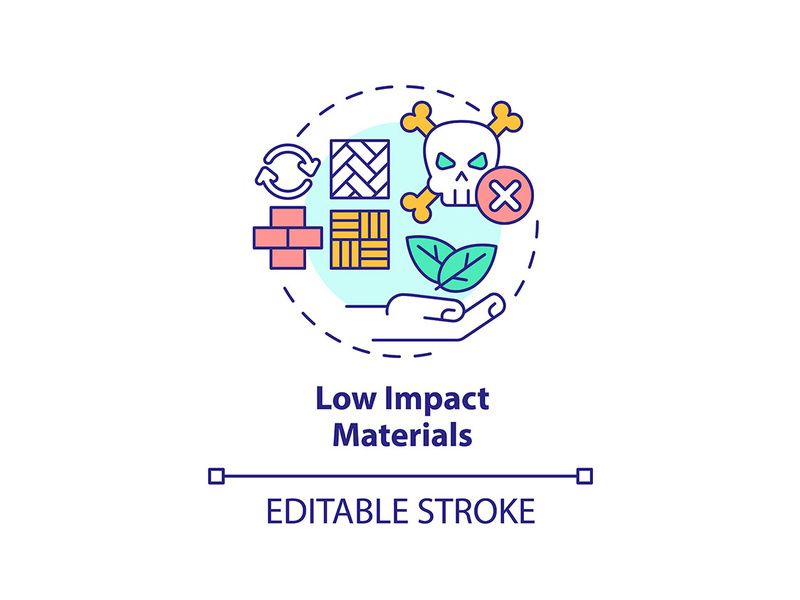 Low impact materials concept icon