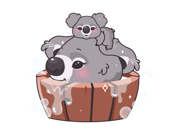 Cute koalas kawaii cartoon vector character preview picture
