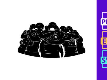 A group of football players huddled together in a circle for a team strategy preview picture