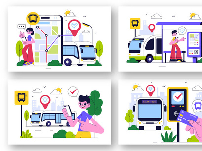 10 Smart Public Transport System Illustration