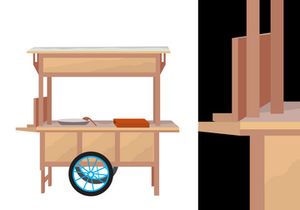 Gerobak food stall vector bundle